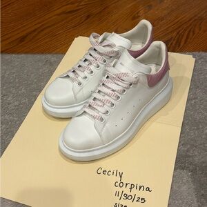 Alexander McQueen White and Pink Sneakers